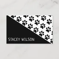 Modern Black And White Dog Walker Or Pet Groomer Business Card