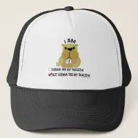 Groundhog day vote no shadow trucker hat