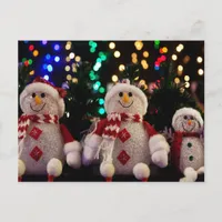 Snowman and Family ornaments on Tree Postcard