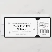 Bold Minimalist  Take out Meal  Voucher   Invitation