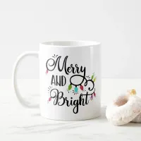 merry and bright holiday lights coffee mug