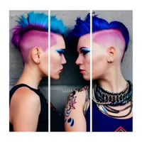 Gothic Girls in Love LGBTQ+ Triptych