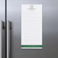 Modern Minimalist Green White Business Logo Magnetic Notepad