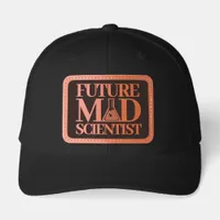 Funny Future Mad Scientist with Chemistry Beaker Leather Patch Hat