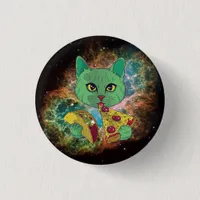Taco and Pizza Cosmic Space Cat Button