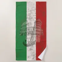 Flag and Symbols of Italy ID157 Beach Towel
