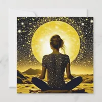 Woman Meditation Under the Moon Celestial