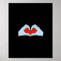 Skeleton Heart Hands Classic & Basic Halloween Poster