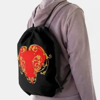 Bold Romantic Valentine Red Goth Heart  Drawstring Bag