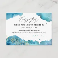 *~* Abstract Beach Wave Wedding Website RSVP Enclosure Card