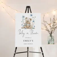 Welcome Teddy Bear Baby in Bloom Shower Foam Board