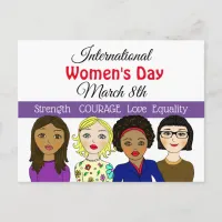 International Women's Day March 8th Postcard