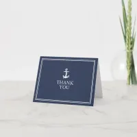 Blue Wave Anchor Thank You Wht/Navy ID836 Card