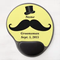 Groomsman Mustache and Top Hat Gel Mousepad
