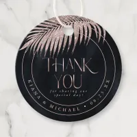 Jewel Palm Leaf Wedding Thank You Rose Gold ID830 Favor Tags