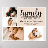 New Baby Photo Collage Keepsake Poster