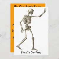 Skeleton Waving Halloween Invitation