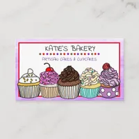 Purple Bakery | Cute Whimsical Cupcakes  Business Card