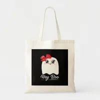 Cute Hey Boo Halloween Design Tote Bag