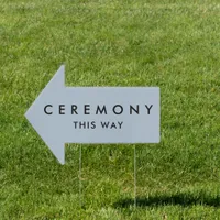 Simple Ceremony This Way Wedding Dusty Blue Arrow Sign
