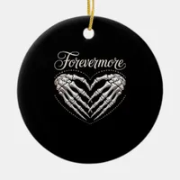 More Skeleton Hands Heart Gothic Halloween Ceramic Ornament