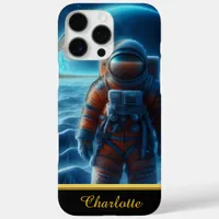 Astronaut in a space suit earth behind him iPhone 16 pro max case