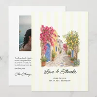 Amalfi Coast Lemon Bougainvillea Italian Wedding Thank You Card
