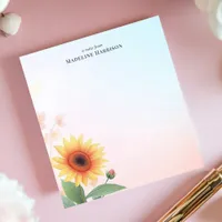 Elegant Sunflower Personalized Notepad