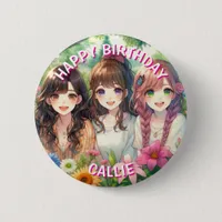 Personalized Happy Birthday Party Button