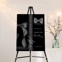 All Black Attire Coquette Bow Tie Formal Welcome Foam Board