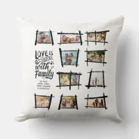 Rustic Frames Black/Wht Love Is Family ID1015 Throw Pillow