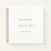 Golden Beige Script Wedding Guest Book