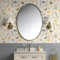Wildflower Meadow Soft Cream & Multicolor Cottage Wallpaper