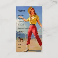 Vintage Cowgirl and Horse Business Card