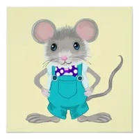 Cute and elegant little mouse poster