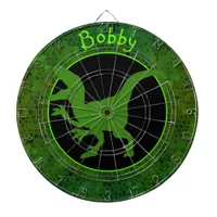 Personalized Green Dinosaur Hide Dart Board