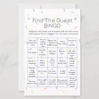  Ice Cream Find the Guest Bridal Shower Bingo game