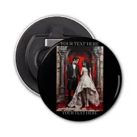 Goth Wedding Couple Leaving the Church Bottle Opener