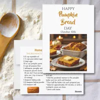 Happy Pumpkin Bread Day | October 30th Postcard