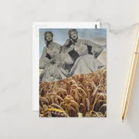 Singing in a Wheat Field Collage Postcard