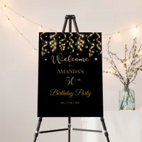 Elegant Black And Gold Surprised Birthday Party Foam Board