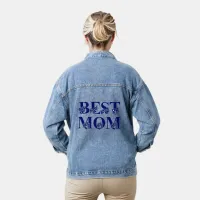 Best Mom Blue USA Flag Stars & Stripes Denim Jacket