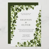 Irish Stylized Shamrock Leafy Foliage  Invitation