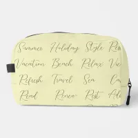 Yellow Trendy Modern Summer Vacation Holiday Words Dopp Kit