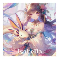 Personalized Anime Girl and Axolotl Acrylic Print