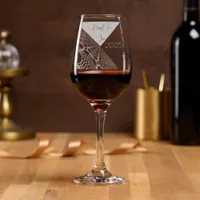 Happy New Year 2025 modern lace  Wine Glass