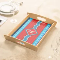 Southwest River Canyon Red Turquoise Monogrammed Serving Tray