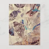 Eye Fashion Abstract Mixed Media Collage  Postcard