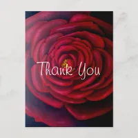 Red Rose Oil Painting Thank You Postcard