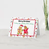 Merry Christmas Gingerbread Man Holiday Recipe  Card